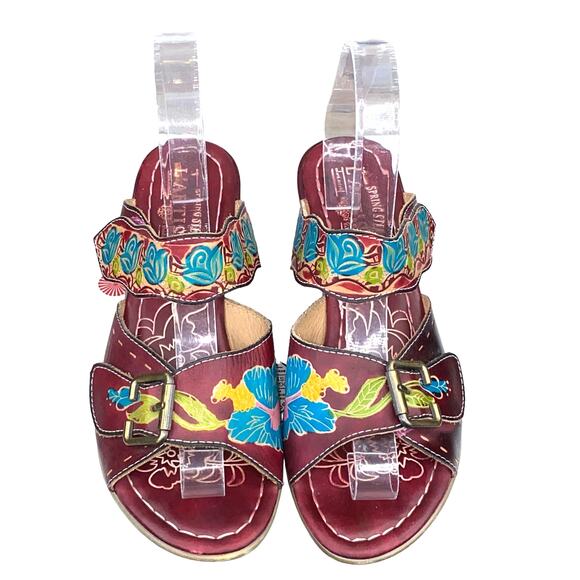 L'artiste X Spring Step Women's Cabernet Maroon Slip On Sandal Size 38 US 7.5/8 - Picture 7 of 12